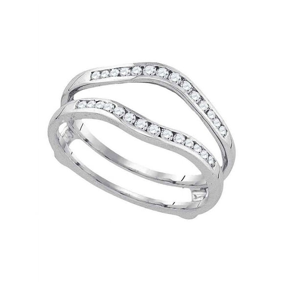 14kt Yellow Gold Womens Round Diamond Ring Guard Wrap Solitaire Enhancer 1/4 Cttw