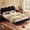 Black (HC229B-22), variant on Bed Frame, Upholstered Wingback Platform with with Scalloped Edges, Modern Minimalist Design Bed Frame