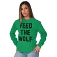 thumbnail image 3 of Feed The Wolf Sarcastic Hangry Gym Long Sleeve TShirt Men Women Brisco Brands X, 3 of 6