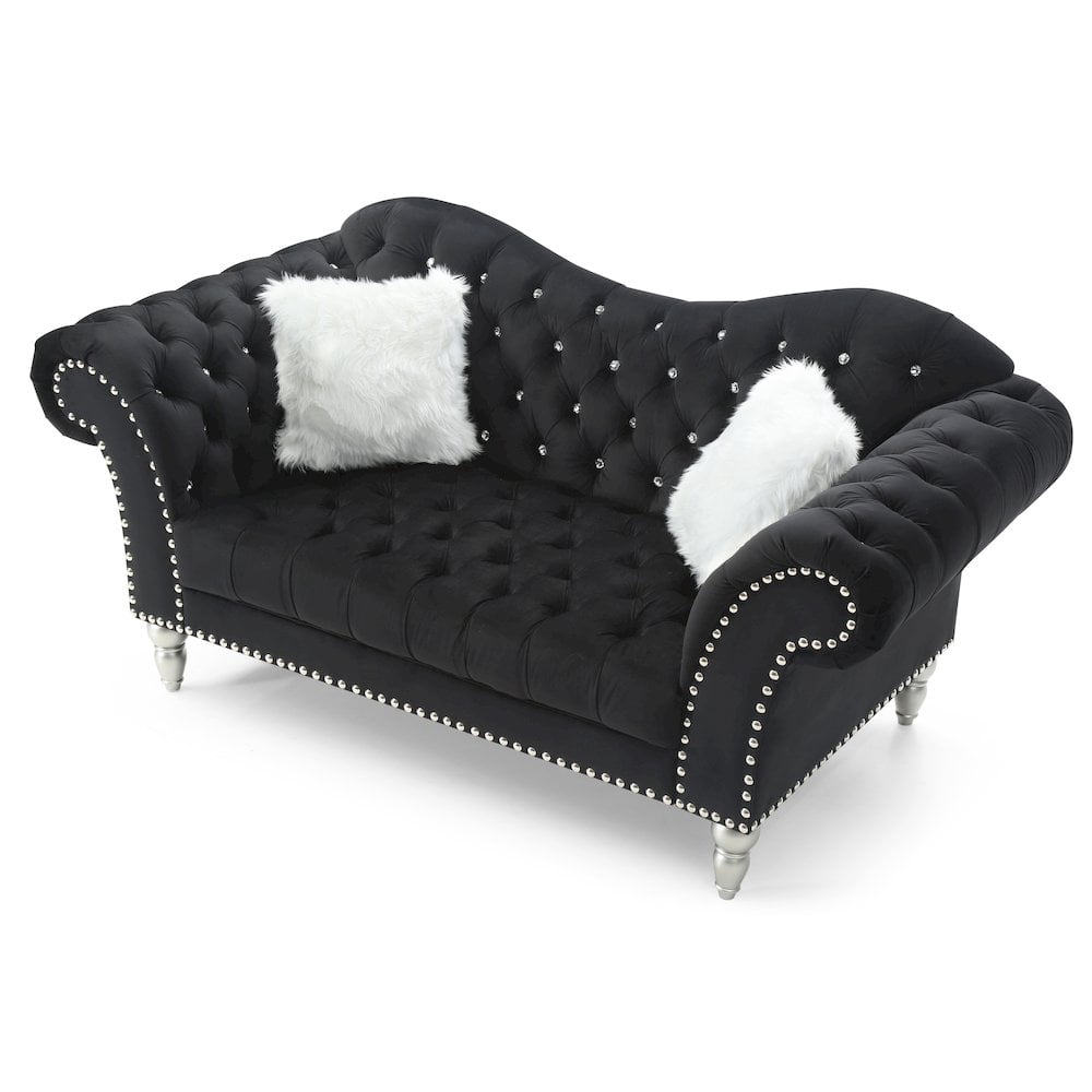 Glory Furniture Wilshire Loveseat in Black Color