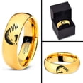 thumbnail image 4 of Tungsten Horse Horses Equestrian Equine Equidae Band Ring 7mm Men Women Comfort Fit 18k Yellow Gold Dome Polished, 4 of 4