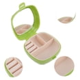thumbnail image 3 of Unique Bargains 1 Pc Multi-Function with Mirror Jewelry Box Jewelry Organizer Green PP TPE Zinc Alloy, 3 of 5