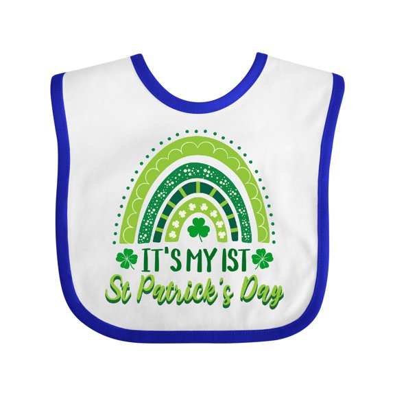 Inktastic Babys 1st St Patricks Day Rainbow Boys or Girls Baby Bib