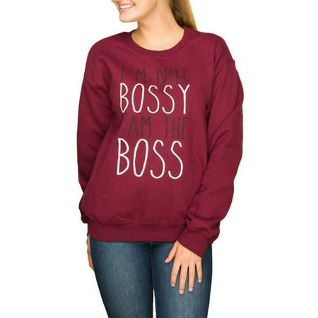 Juniors' Sarcastic Graphic Crewneck Pullover Sweater