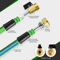 thumbnail image 3 of 75FT Expandable Garden Hose Kit - Superior Strength 3750D - 4-Layers Latex, Extra-Strong Brass Connector- 8-Way Durable Zinc Water Spray Nozzle, Heavy Duty Flexible Garden Water Hose, 3 of 12