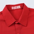 thumbnail image 6 of Dweltoz Boys School Uniform Long Sleeve Solid Button Up Top Classic Collared Dress Shirt Back to School Clothes,Red 10-11Years, 6 of 8