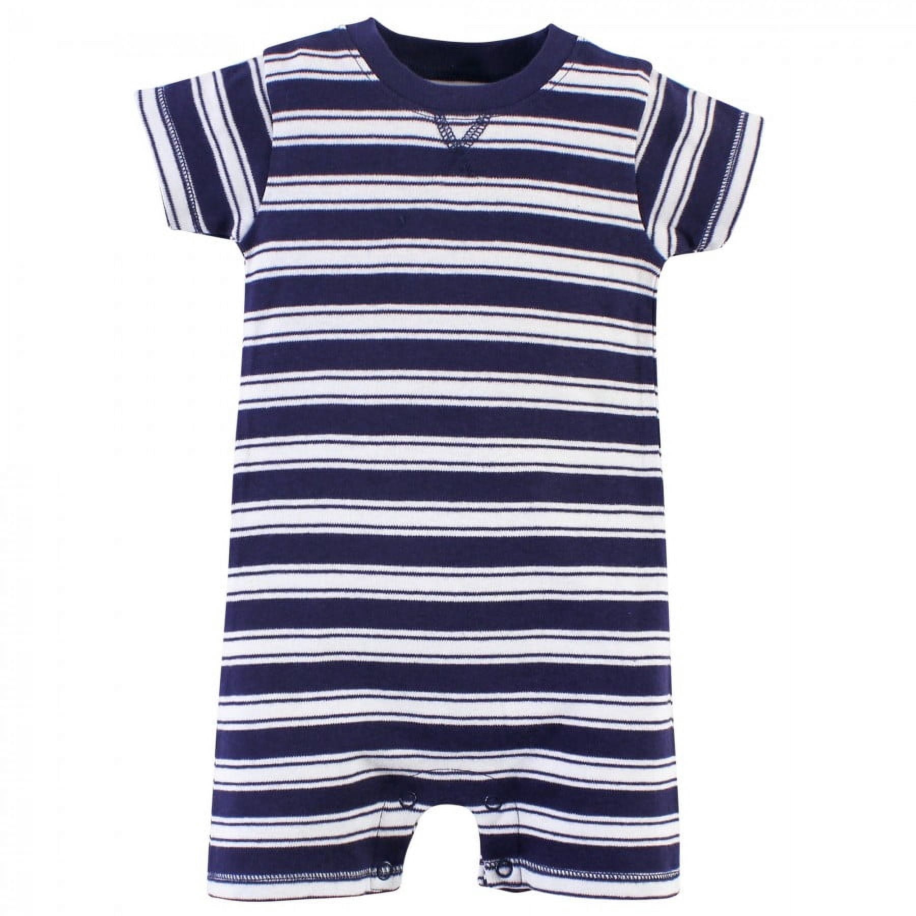 Touched by Nature Baby Boy Organic Cotton Rompers 3pk, Lobster, 12-18 Months