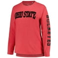 thumbnail image 2 of Women's Pressbox Scarlet Ohio State Buckeyes Plus Size 2-Hit Canyon Long Sleeve T-Shirt, 2 of 3