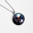 thumbnail image 4 of Octopus Glass Circular Pendant Necklace - Women's Jewelry, 4 of 5