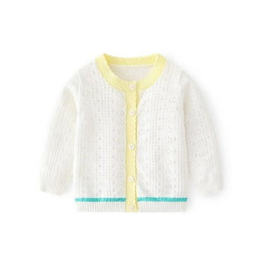 Godderr Kids Baby Girl Button Cardigan Crew Neck Long Sleeve Toddler Cotton Knit Sweater for 10M-18T