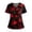 01-Deep Red, variant on Halloween Scrub Tops Women V-Neck Short Sleeve Nurse Shirts Printed Medical Uniforms with Pockets 01-Deep Red XXL