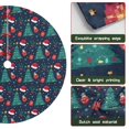 thumbnail image 6 of Christmas Tree Skirt,Dark Blue Christmas Pattern Christmas Tree Decor with Red Ribbon Ties,Round Shape,Christmas Decorations for Home 48"x48", 6 of 7