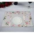thumbnail image 1 of EREHome Set de 2 Sets de Table Fleurs Roses Feuilles Napperon 12x18 Pouces, 1 of 2