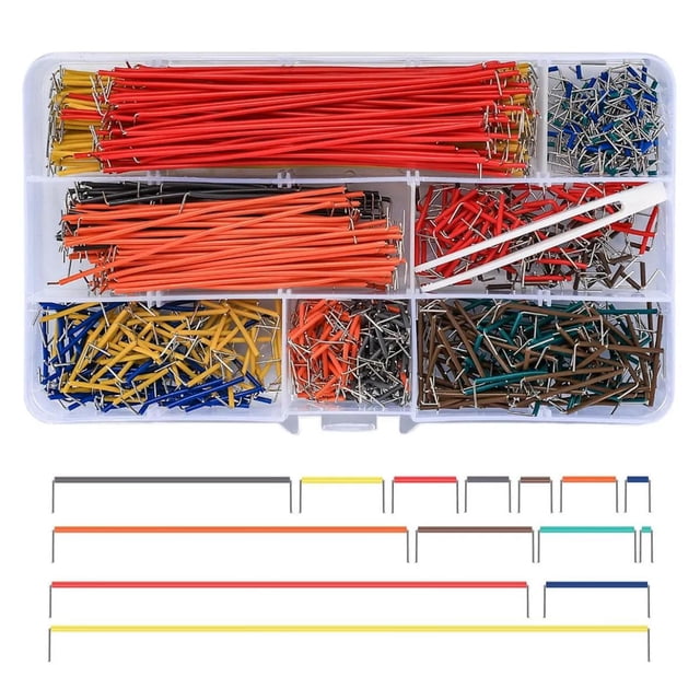 Premium 1680-Piece Breadboard Jumper Wire Kit - 14 Sizes (2mm to 125mm) with Color Coding - 2 Boxes of 840pcs Each - High Conductivity for Electronics Projects & STEM Education