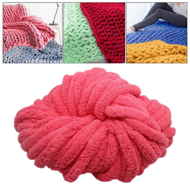 Hilo grueso de chenilla para crochet perfecl Hilo de chenilla grueso Rojo