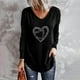 thumbnail image 2 of Camiseta de manga larga con cuello en V para mujer, blusa de lentejuelas brillantes, Tops tipo túnica Fridja  FKASFK4575, 2 of 5