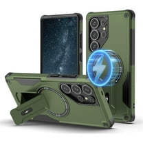 Dteck for Samsung Galaxy S25 Ultra Case with Stand, Heavy Duty Military-Grade Protection Rugged Case for Galaxy S25 Ultra Compatible with MagSafe, Kickstand Shockproof Phone Cover for S25 Ultra,Green