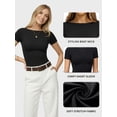 thumbnail image 4 of MOYIKO Womens T Shirts Short Sleeve Boat Neck Slim Fit Tee Basic Summer Tops, 4 of 7