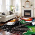 thumbnail image 2 of Guitar Area Rugs 5'x8', Washable Small Throw Rugs for Classroom Bedroom, Cartoon Modern Colorful Guitars Indoor Outdoor Rug Non-Slip Low Pile Carpet Runner Reversible Floor Mats, 2 of 8