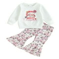 thumbnail image 1 of Ensemble de Chandail en Molleton à Manches Longues Blanc pour Filles avec Imprimé Père Noël, 1 of 9