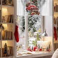 thumbnail image 3 of Valance Curtains for Kitchen Windows Xmas Tree Farm Red Truck DogRod Pocket Valance Winter Holly Berries White SnowflakesShort Window Curtain Topper for Bedroom Living Room Bathroom 42x12in, 3 of 7