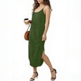 thumbnail image 4 of Gamivast Sun Dresses for Women Flowy Shift Style Spaghetti Strap Sleeveless Summer Dresses Casual Cami Dress Side Slit Plain Basic Vacation Party Clubwear, 4 of 7