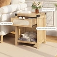 thumbnail image 4 of Eastvita Farmhouse Rattan Night Stands - Bedside Table with Drawer/Open Shelf/Boho End Table for Living Room/Bedroom/Natural, 4 of 5