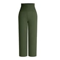 thumbnail image 6 of Cutuoiiu Fashion Womens Pants Solid Color Smocked Elastic Waist with Pockets for Daily Travel Leisure Gifts, 6 of 9