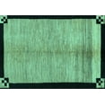 thumbnail image 1 of Ahgly Company Machine Washable Indoor Rectangle Oriental Turquoise Blue Modern Area Rugs, 3' x 5', 1 of 4