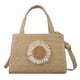 thumbnail image 1 of Bolso De Paja Con Diseño De Flor De Sol Bolso De Playa De Verano Con Correa Ajustable Para Mujer, Bolso De Hombro Para Vacaciones (Caqui), 1 of 7