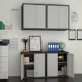 thumbnail image 6 of NICEGDLT Metal Garage Wall Cabinet, Metal Wall Mounted Storage Cabinets with Lockable Doors and Adjustable Shelves, Floating Tool Cabinet for Garage, Home Office, Kitchen,BlackGrey, 6 of 9