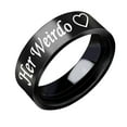 thumbnail image 2 of KDSJSXW Silver Rings Simple Titanium Steel Ring Women's Ring Cartoon Cute Jewelry Ring Engagement Rings for Women Gold Band Ring Woman Silver Rings(Black2,6), 2 of 6