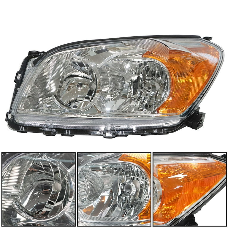Pair Of Halogen Headlight Assemblies For 2009-2012 Toyota RAV4 Base & Limited Models