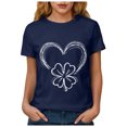 thumbnail image 5 of vigerkar St Patricks Day Short Sleeve Shirt for Women Shamrock St Paddys Day T-Shirt Lucky Clover Tee Top (Navy, 3XL), 5 of 8