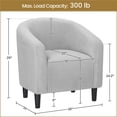 thumbnail image 6 of Yaheetech Corduroy Fabric Accent Barrel Chairs for Living Room, Light Gray, 6 of 7
