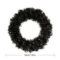 thumbnail image 3 of Halloween Christmas Wreath Black Tinsel Garland Metallic Twist Foil Pre-Lit LED Illuminated, Holiday Decoration for Xmas Tree Thanksgiving Party Event Indoor Outdoor Door Wall Decor Supplies, 3 of 7