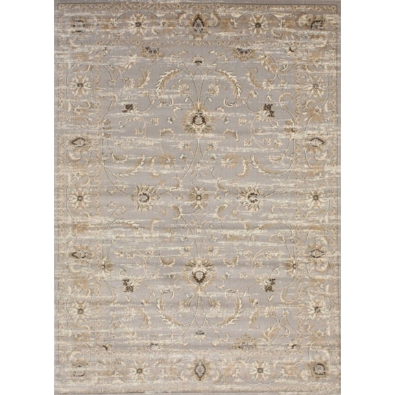 EORC Gray Machine-made Polypropylene Traditional Distressed Bohemian Isabella Rug, 4' 3 x 5'10-Color:Gray,Material:Polypropylene