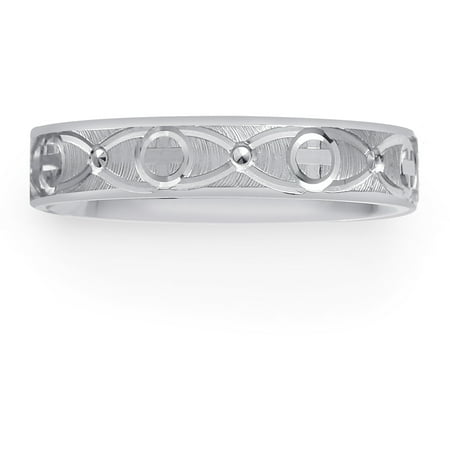 Women's Sterling Silver Cross Design Ring, 4mm