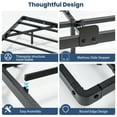 thumbnail image 4 of Lusimo Floating Bed Frame with LED Lights Full Size Metal Platform Bed Frame with 6.1" Under Bed Storage Space No Box Spring Needed, Black, 4 of 10