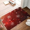 thumbnail image 2 of Bath Mat Red Christmas Snowflake Xmas Glitter Bathroom Rug Shower Mat Non Slip Absorbent Quick Dry Memory Foam Washable Soft Floor Carpet Bath Rug for Small Bathroom Tub Sink Hotel 15.7 x 23.6 inch, 2 of 6