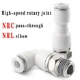 thumbnail image 3 of Junta rotativa de alta velocidad de 1 pieza NRC Roscado directamente a través de NRL Codo de 360 grados de rotación de la tráquea neumático conector rápido PC PL6 8, 3 of 7