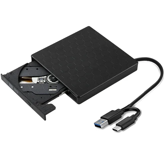 2-in-1 USB 3.0 Type-C External Blu-ray Burner CD DVD RW Drive ROM Writer Reader