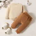 thumbnail image 4 of Ramiter Baby Boy Clothes 12-18 Months Toddler Baby Boy Fall Winter Clothes Color Block Long Sleeve Sweatshirt Pullover Tops + Joggers Pants Outfit Set(Beige,6-12 Months), 4 of 8