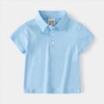 thumbnail image 2 of Boys T Shirts Solid Color Baby Clothes Boy Chic Toddler Button Down Shirt Kids Tops Comfy Tee Outwear, 2 of 5