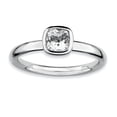 thumbnail image 1 of Bague en Argent Sterling Empilable Expressions avec Coussin, Topaze Blanche Taille 9, 1 of 3