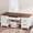 White, variant on TEQIN 60" Office Desk with Drawers, Executive Desk with Charging Station, Home Office Desk With 5 Drawers and 1 Canbinet,Distressed Writing Desk for Work and Study
