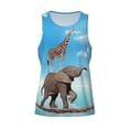 thumbnail image 4 of Easygdp Elephant Giraffe Men's Tank Top, Sleeveless Muscle T Shirts, Breathable, Quick-Dry, Loose for Gym, Running, Fitness - 3X-Large, 4 of 9