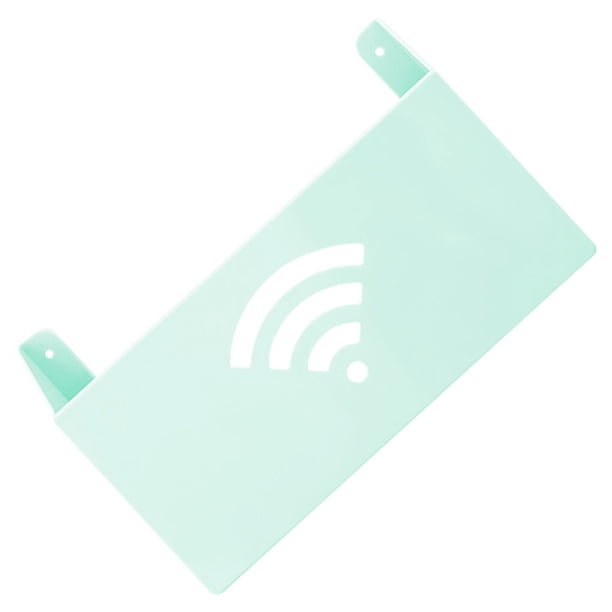 Monstrate Soporte para enrutador Caja de almacenamiento Montado en la pared Control remoto Revista Organizador Cable de alambre de plástico Almacenamiento y organización del hogar Verde