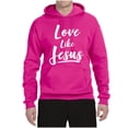 thumbnail image 2 of Wild Bobby Love Like Jesus Inspirational/Christian Unisex Graphic Hoodie Sweatshirt, Fuschia, Large, 2 of 5