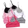 thumbnail image 3 of Princess Rose Girls Seamless Bra - 7 Pack Seamless Training Bra Spaghetti Strap Brallettes (5-12), 3 of 7